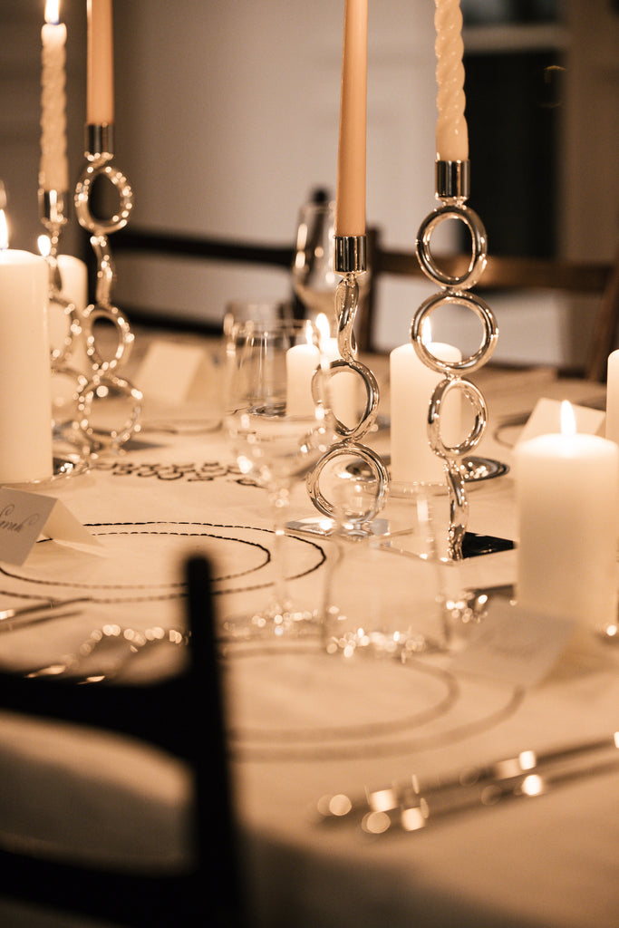 Vertigo Siver-plated 3-Ring Candlestick