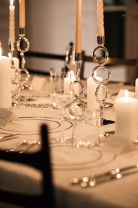 Vertigo Siver-plated 3-Ring Candlestick