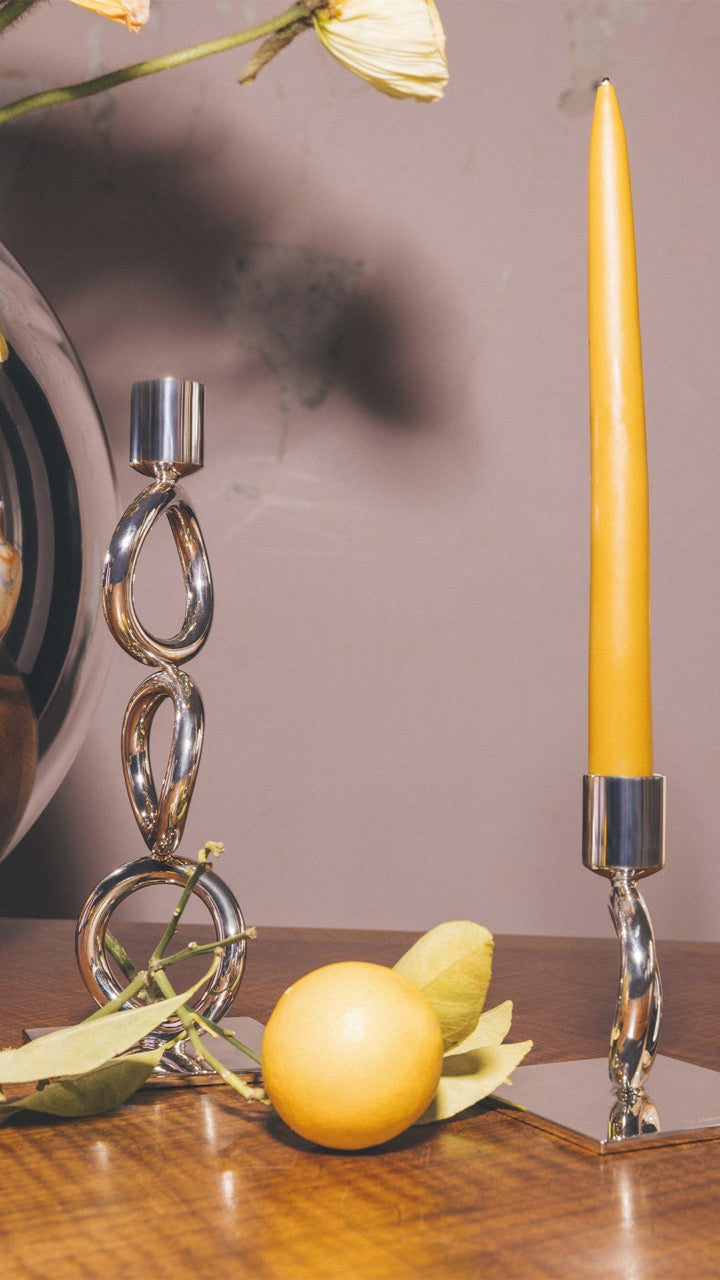 Vertigo Siver-plated 3-Ring Candlestick