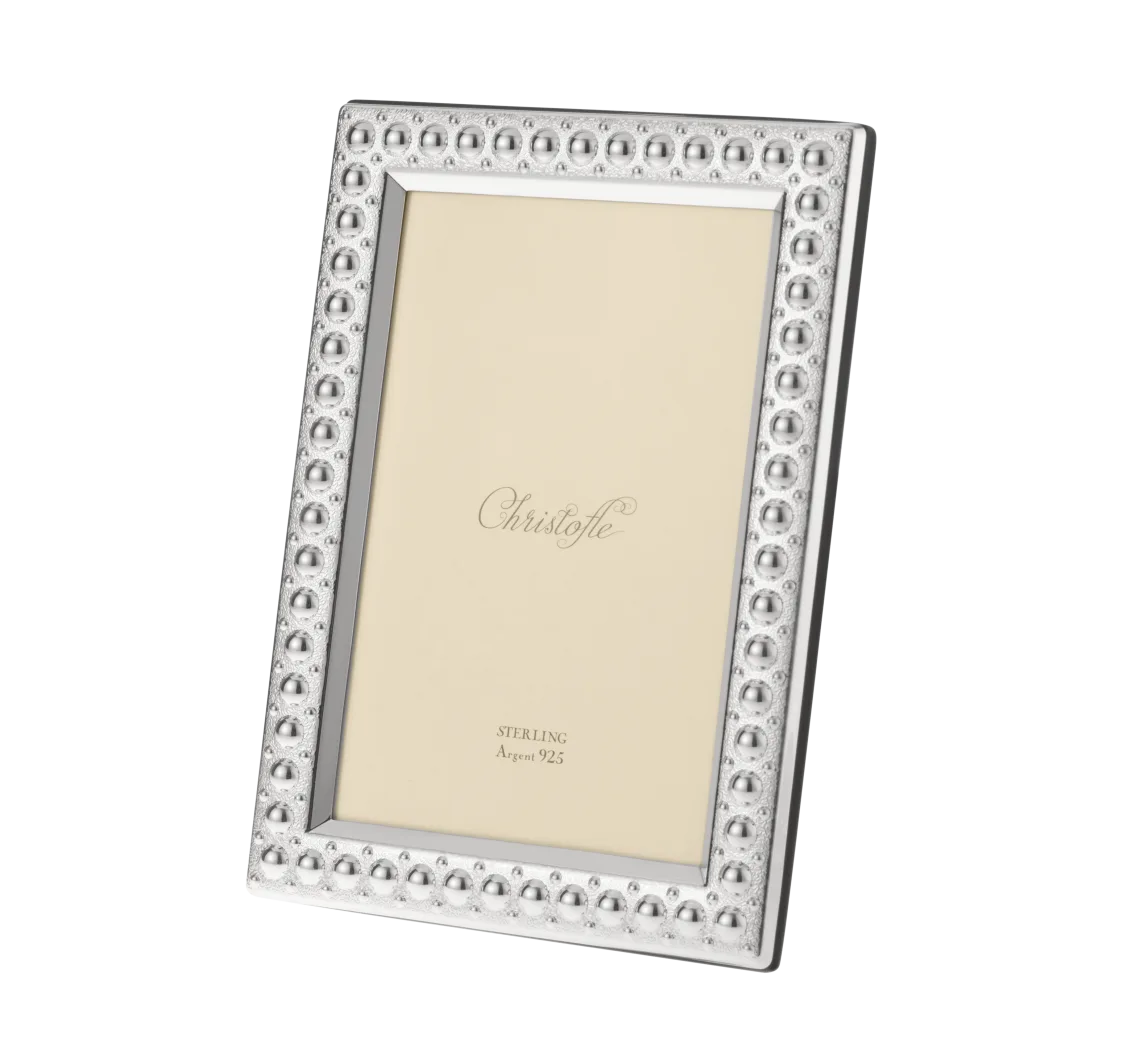 Perles Sterling Silver 4" x 6" Picture Frame