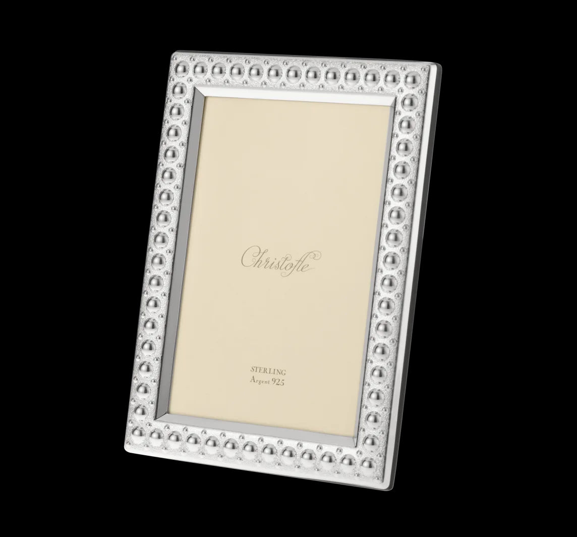 Perles Sterling Silver 4" x 6" Picture Frame