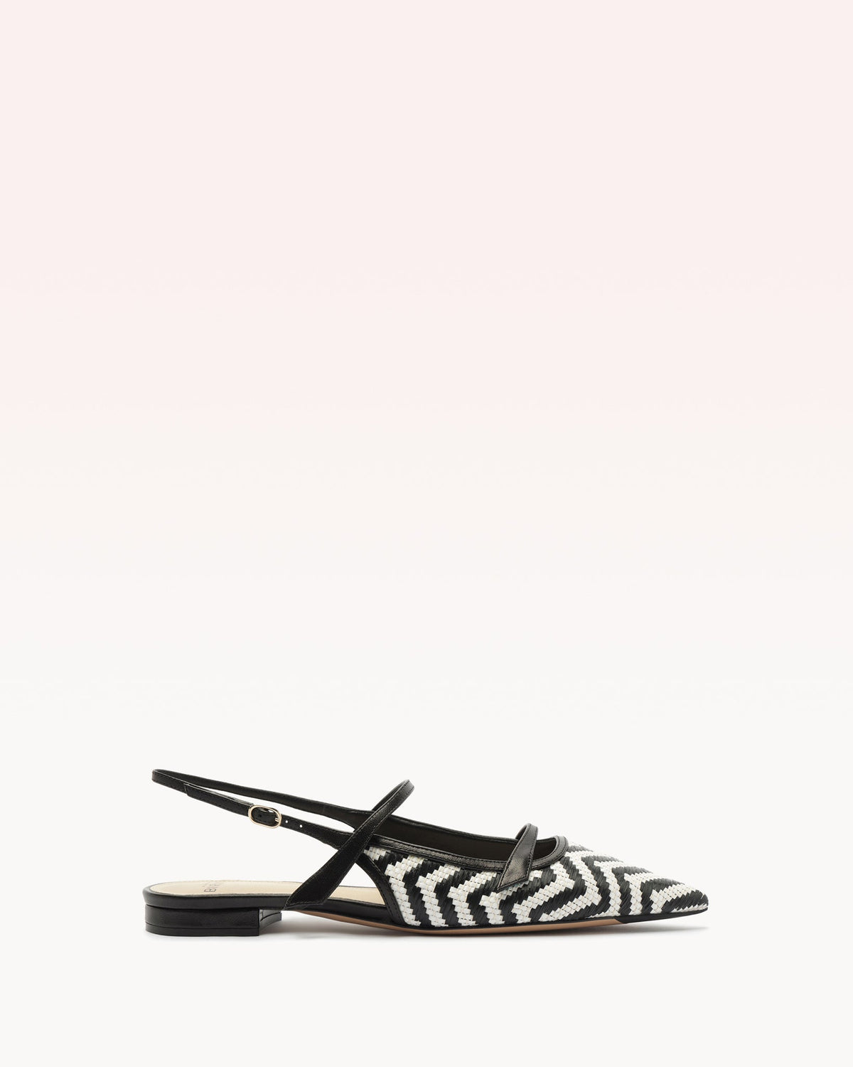 Tita Raffia Zig Flat in Black