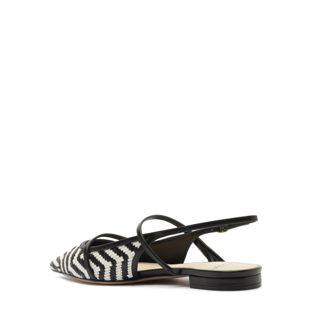 Tita Raffia Zig Flat in Black