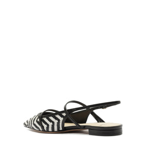 Tita Raffia Zig Flat in Black