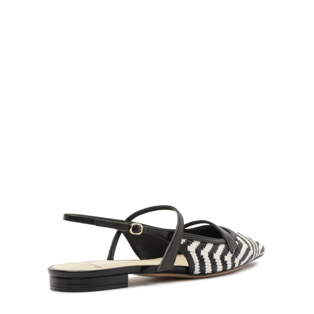 Tita Raffia Zig Flat in Black