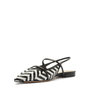 Tita Raffia Zig Flat in Black