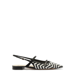 Tita Raffia Zig Flat in Black