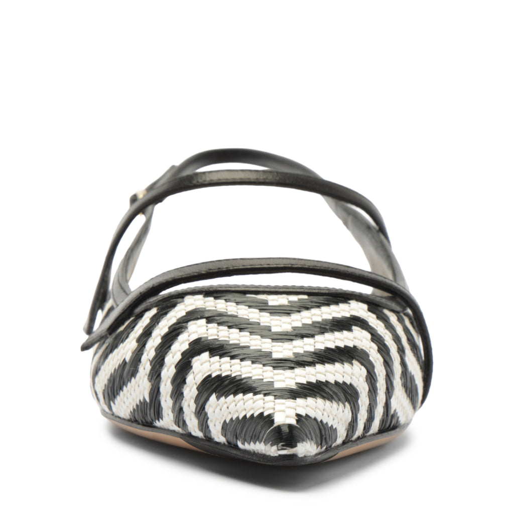 Tita Raffia Zig Flat in Black