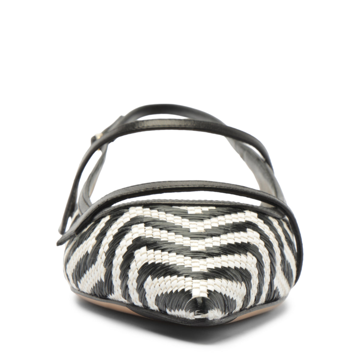 Tita Raffia Zig Flat in Black