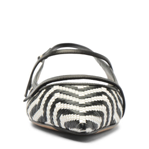 Tita Raffia Zig Flat in Black