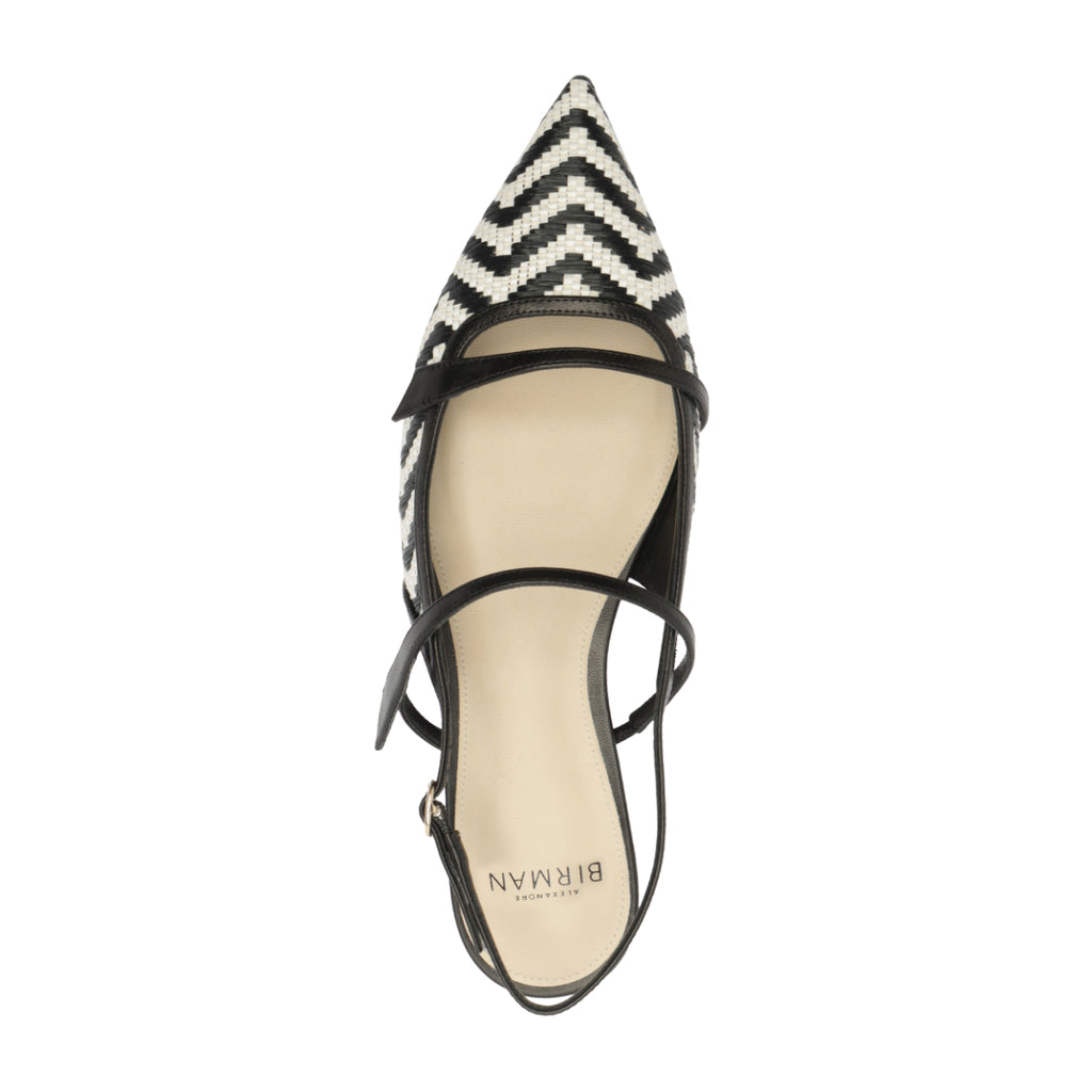 Tita Raffia Zig Flat in Black