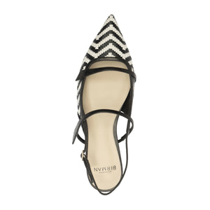 Tita Raffia Zig Flat in Black