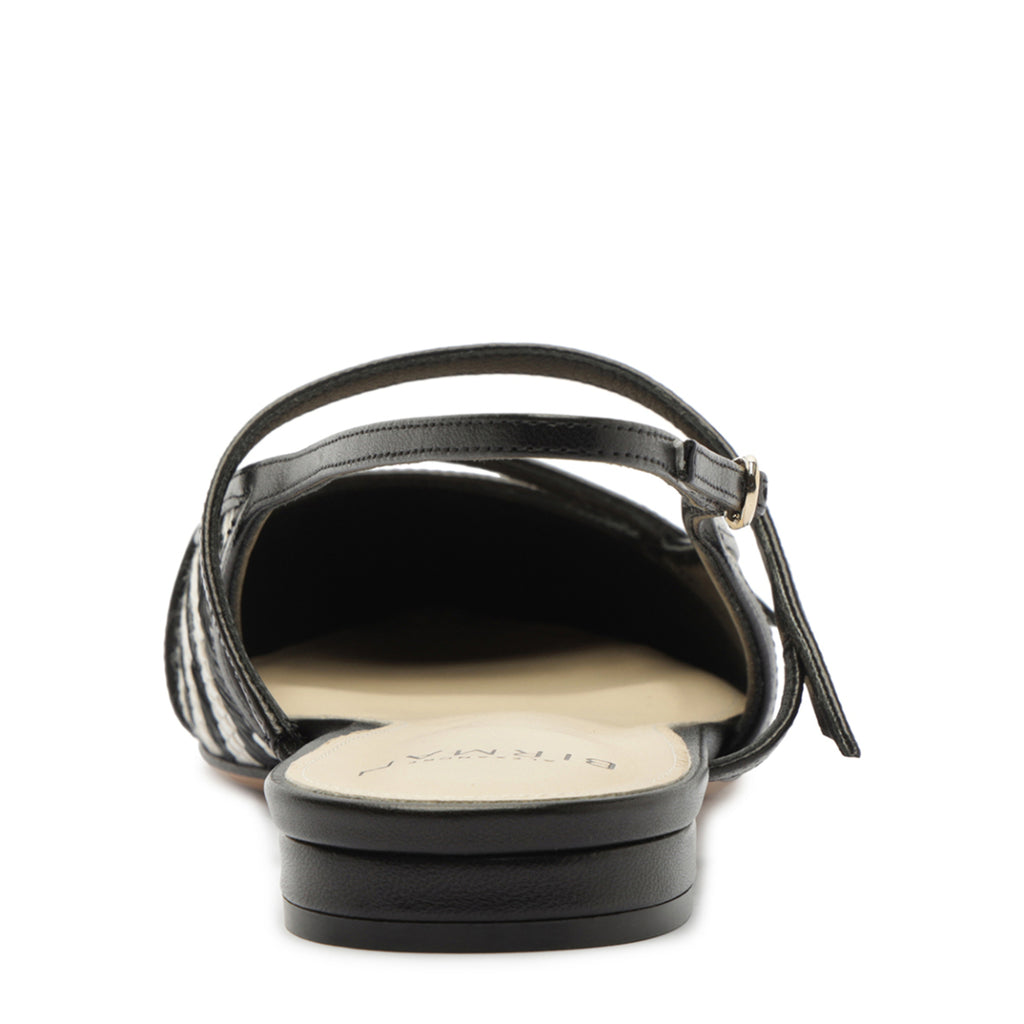 Tita Raffia Zig Flat in Black