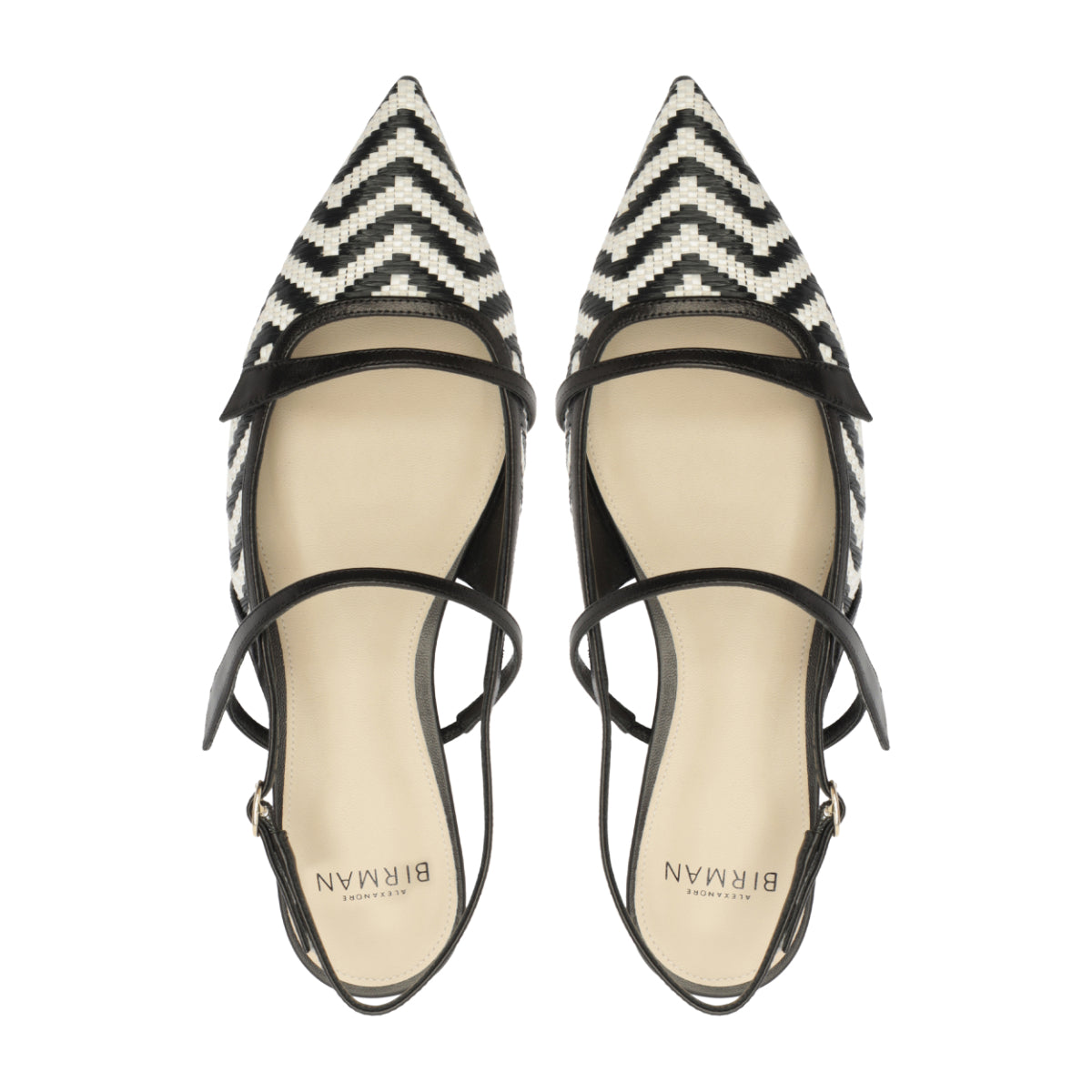 Tita Raffia Zig Flat in Black