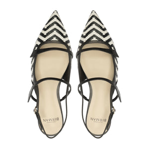 Tita Raffia Zig Flat in Black