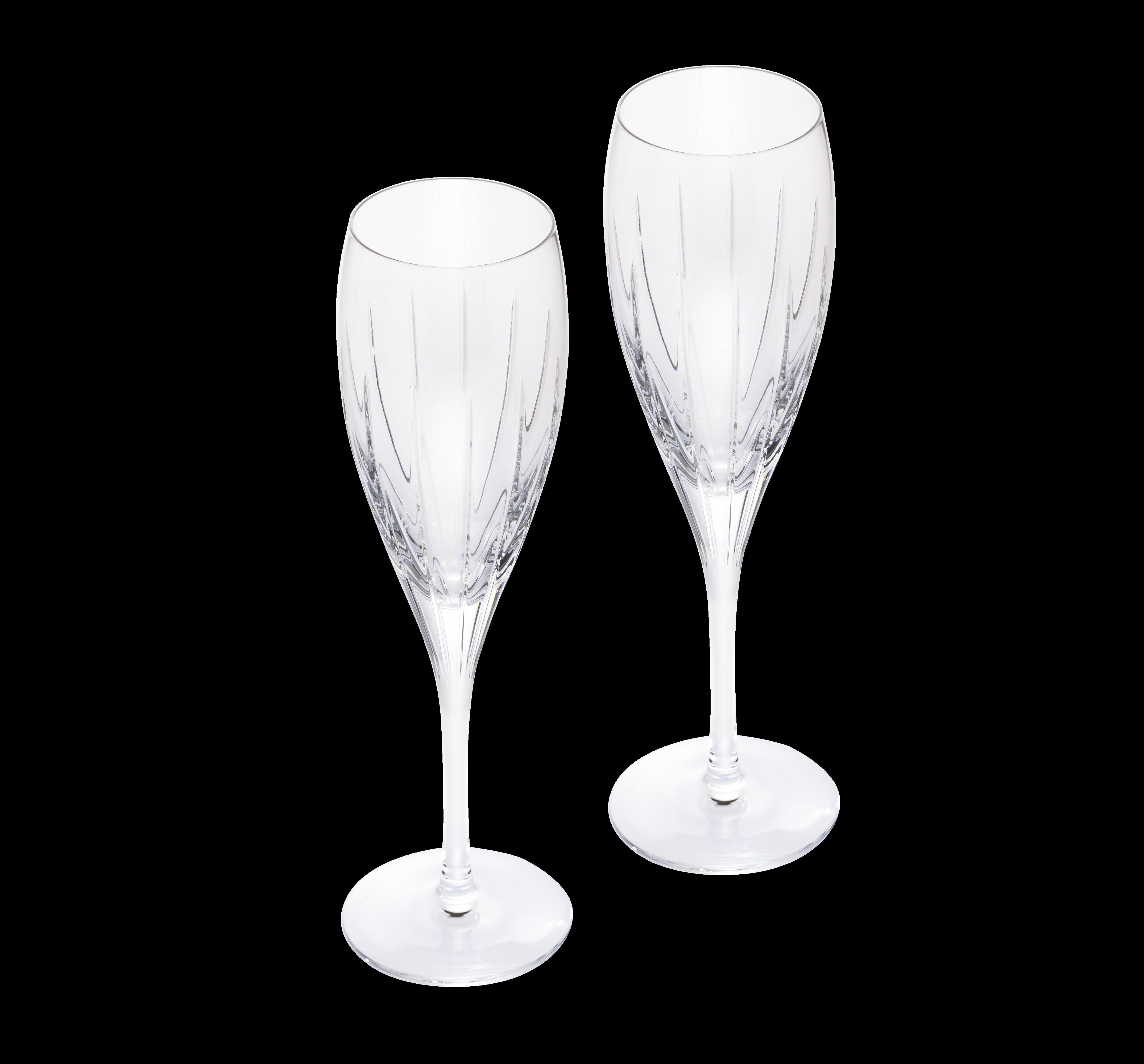 Iriana Crystal Champagne Flutes, Set of 2