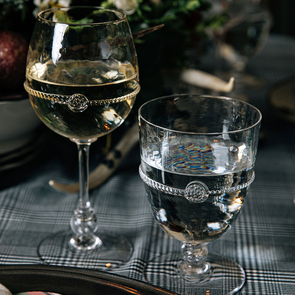 Monogrammed White Wine Crystal Glasses, set/4