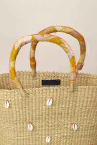 Cowrie Bolga Tote Orange