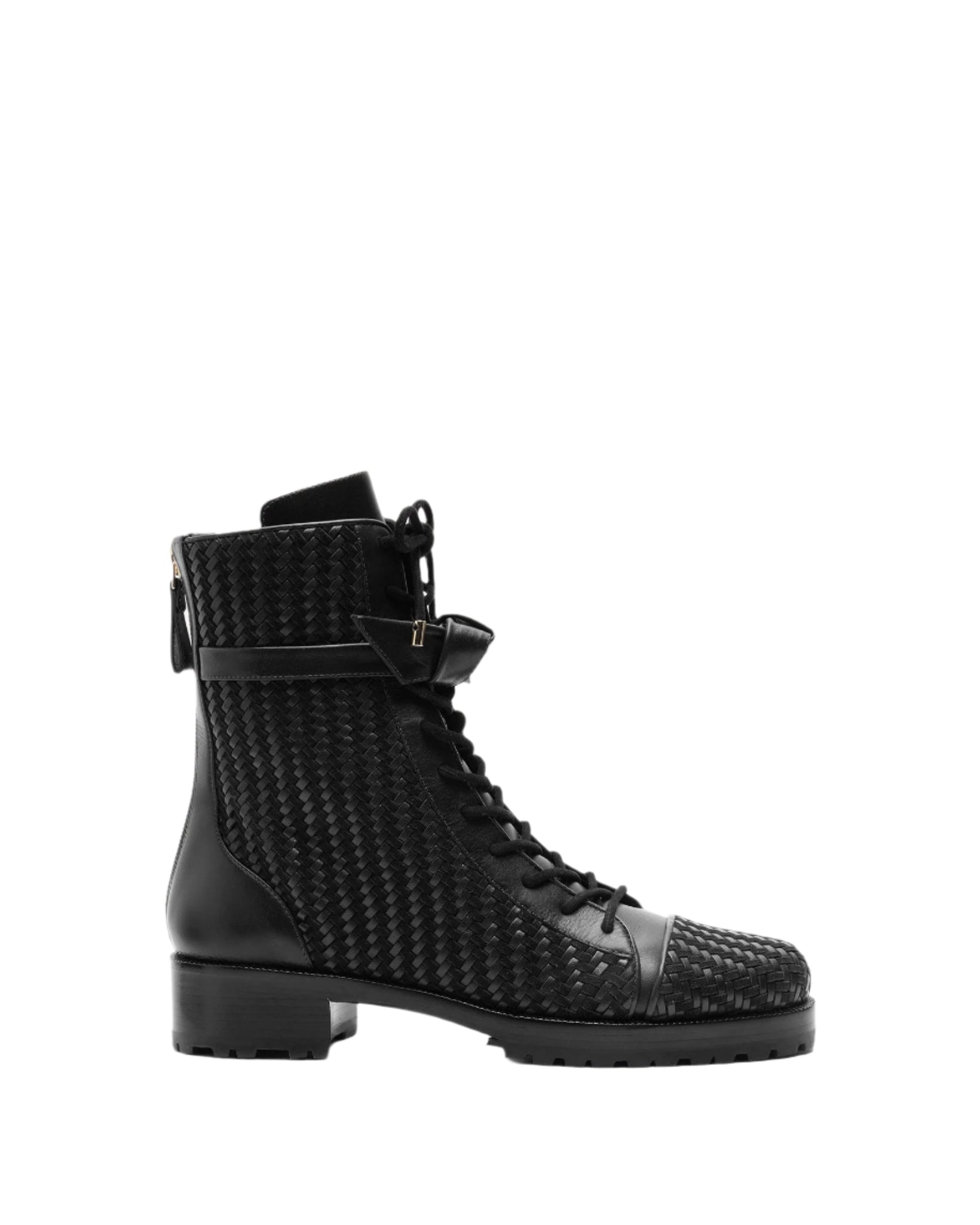 Tresse Combat Bootie in Black