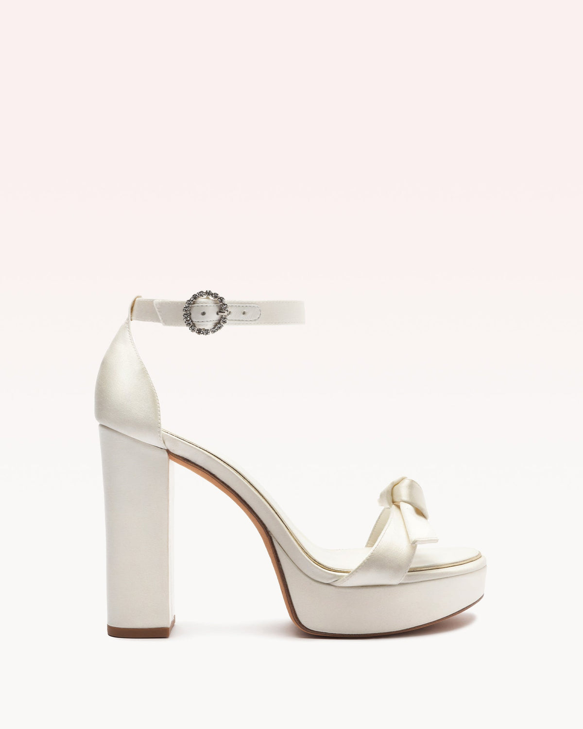 Clarita Platform Bridal 120 in Satin Bianco