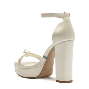 Clarita Platform Bridal 120 in Satin Bianco