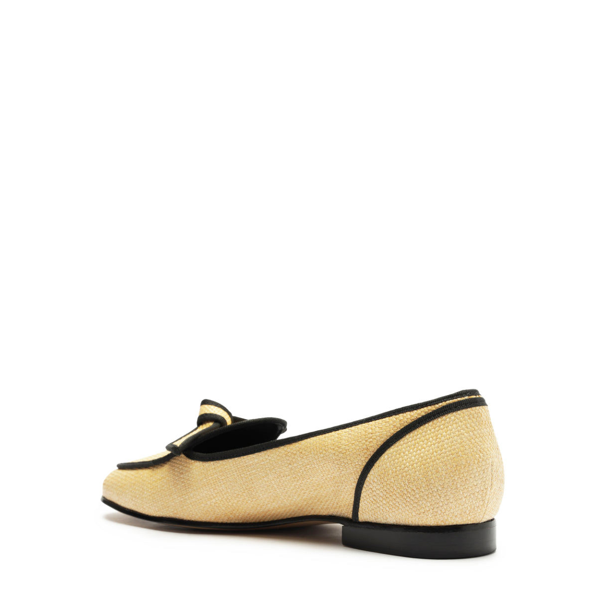 Grossgrain Raffia Loafer in Natural/Black