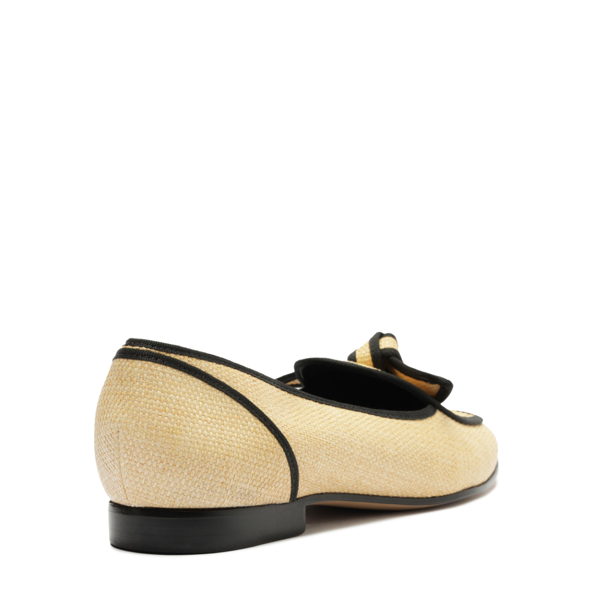 Grossgrain Raffia Loafer in Natural/Black