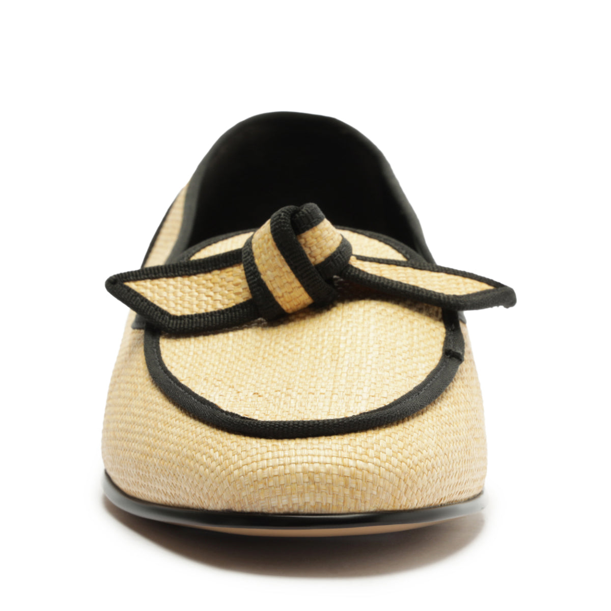 Grossgrain Raffia Loafer in Natural/Black