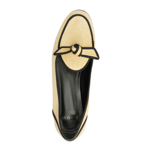 Grossgrain Raffia Loafer in Natural/Black