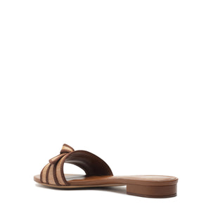 Grosgrain Raffia Flat in Espresso/Dark Brown