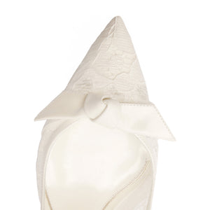 Clarita Classic Slingback 85 in Pizzo Off White/Ivory