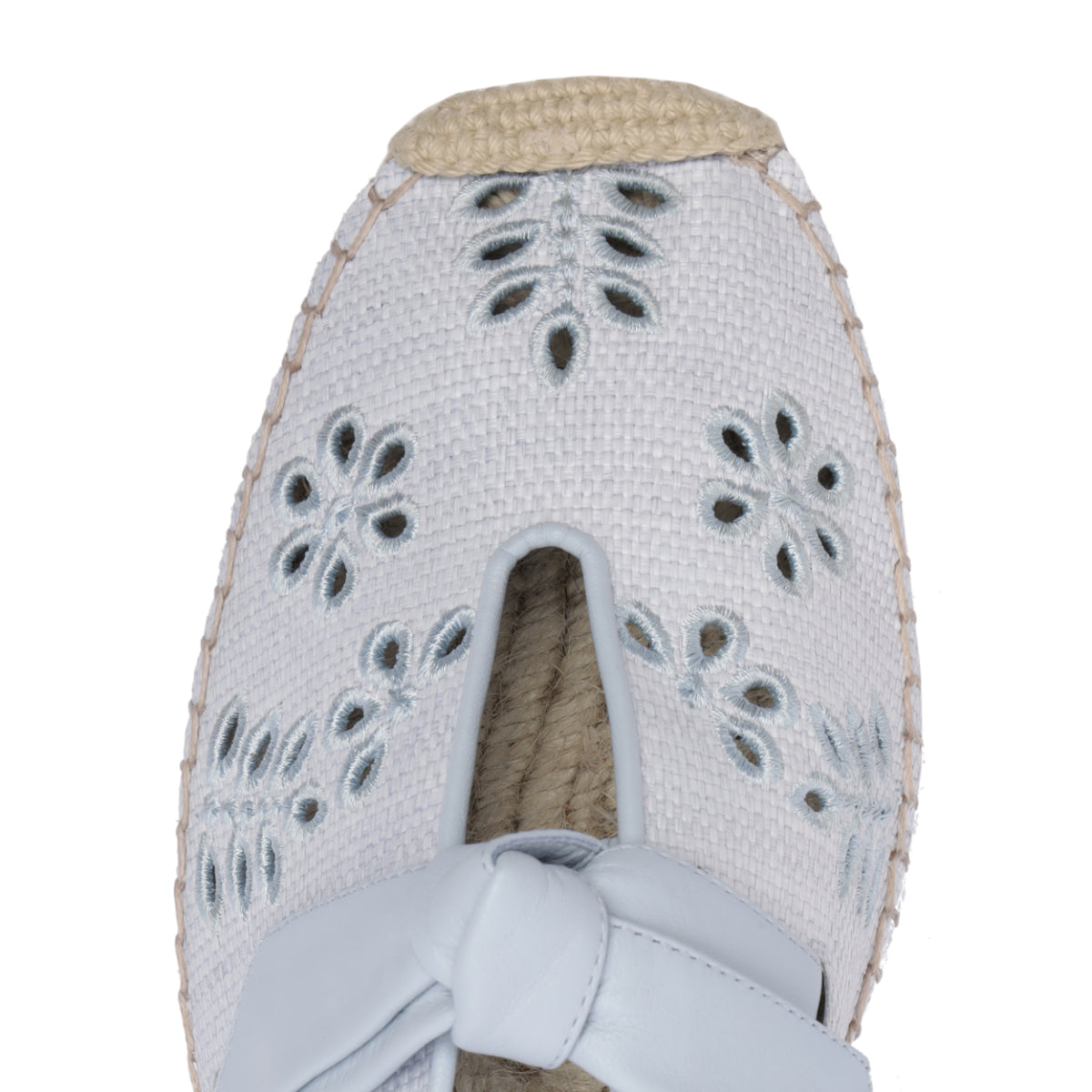 Clarita Summer Slipper Embroidery in Serene Blue