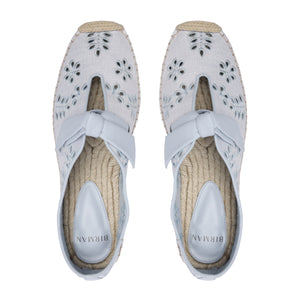 Clarita Summer Slipper Embroidery in Serene Blue