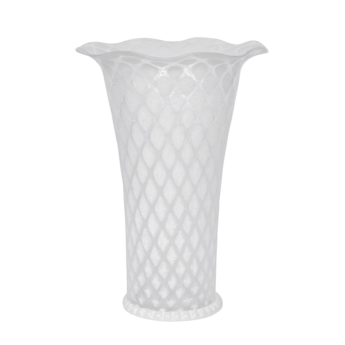 Trellis 9" Flared Vase in White