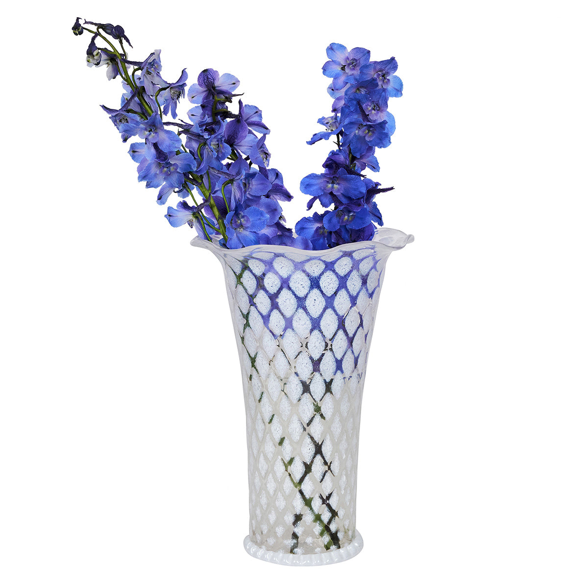 Trellis 9" Flared Vase in White