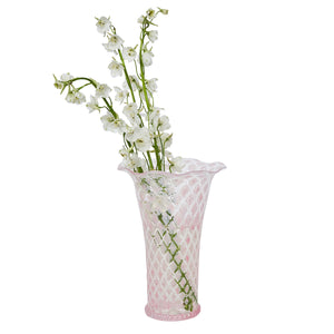 Trellis 9" Flared Vase in Blush