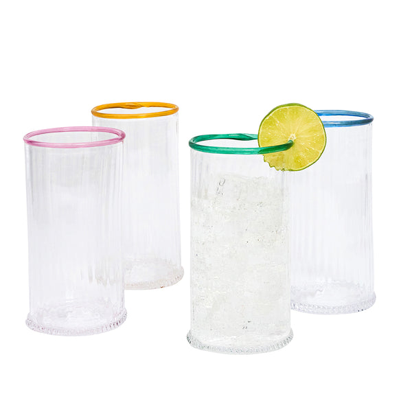 Nell Highball Assorted, Set of 4 in Multi