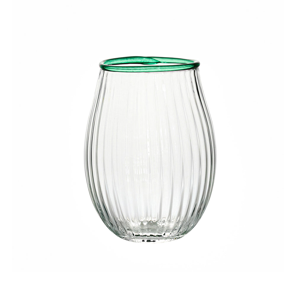 Nell Stemless Wine Glass in Watercress