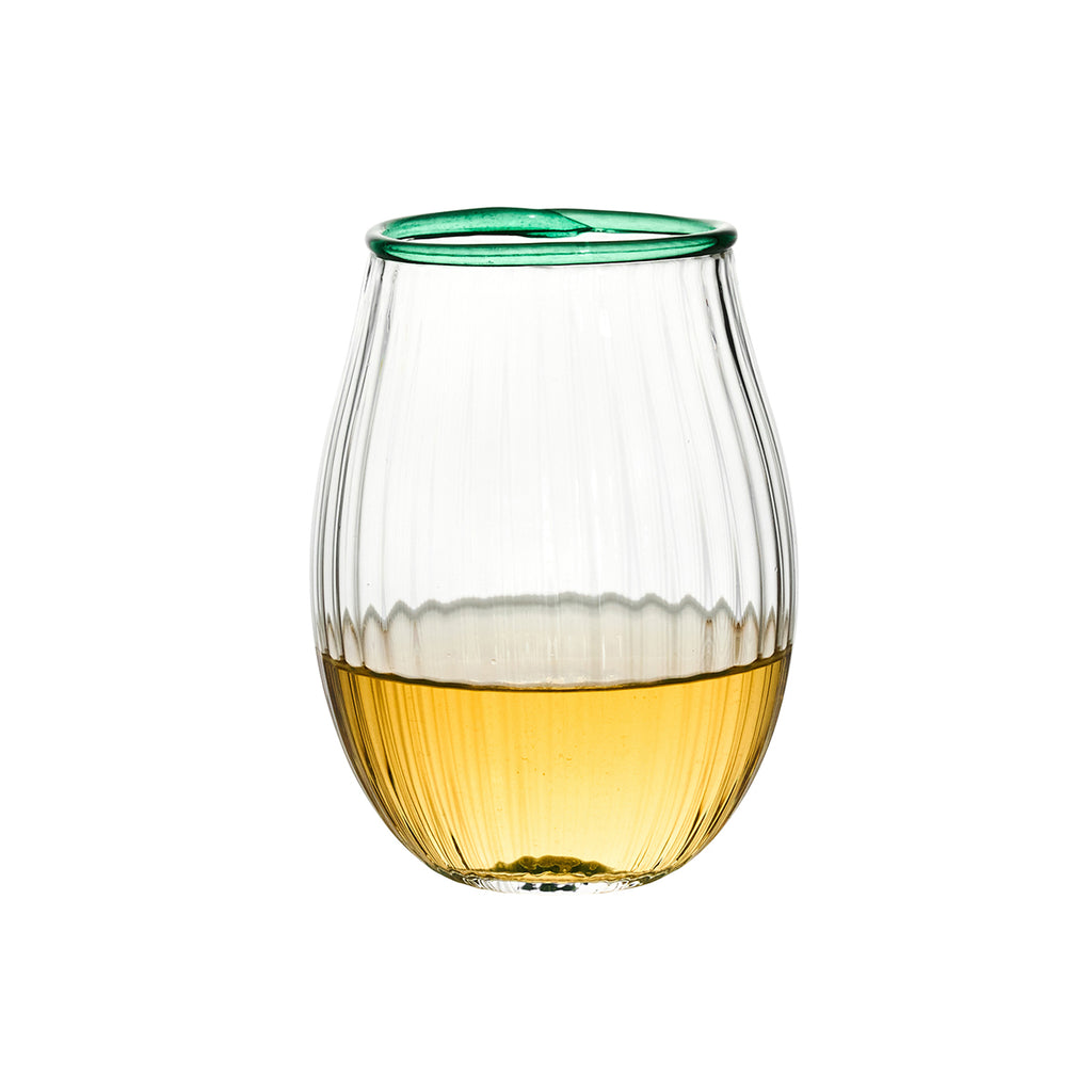 Nell Stemless Wine Glass in Watercress