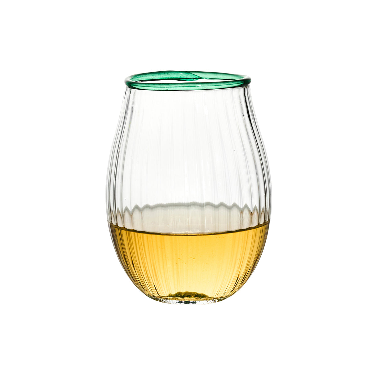 Nell Stemless Wine Glass in Watercress