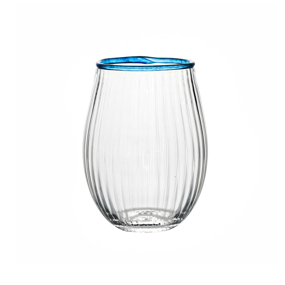 Nell Stemless Wine Glass in Chambray
