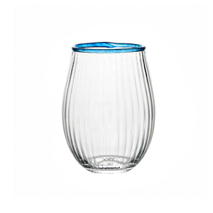 Nell Stemless Wine Glass in Chambray