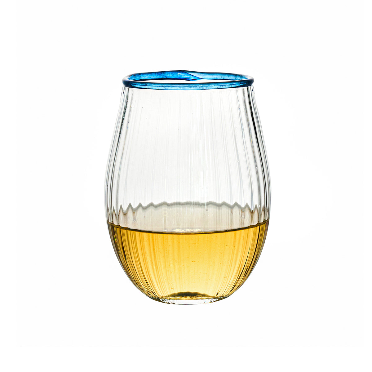 Nell Stemless Wine Glass in Chambray