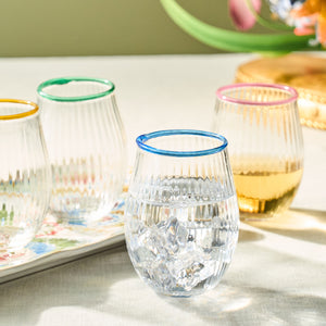 Nell Stemless Wine Glass in Chambray