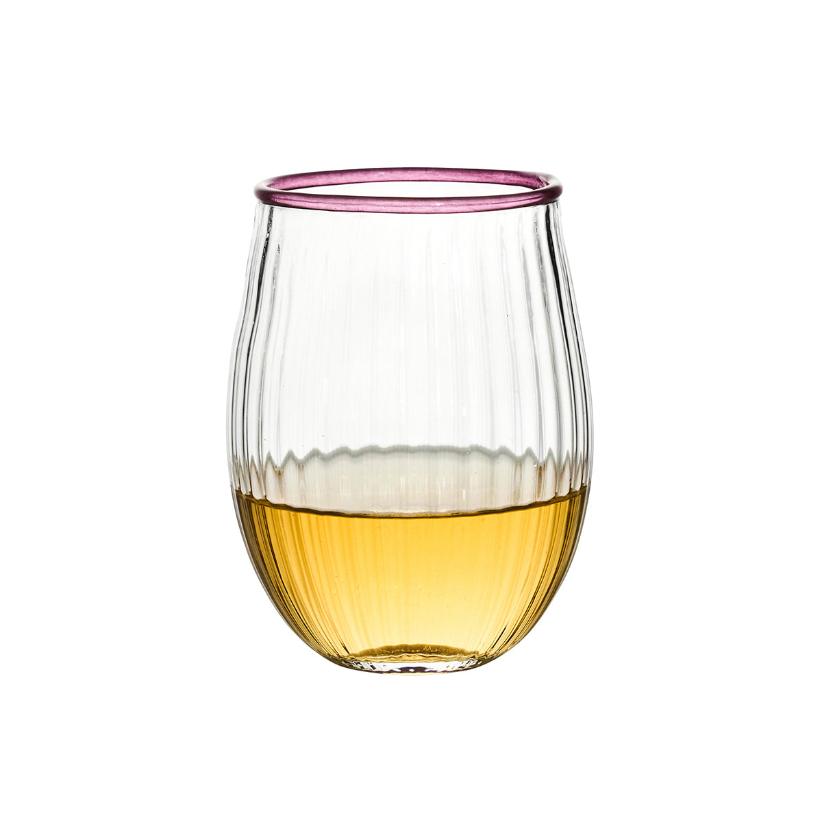 Nell Stemless Wine Glass in Blush