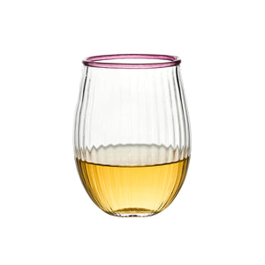 Nell Stemless Wine Glass in Blush