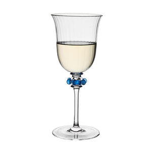 Nell Ruffle Wine Glass in Chambray