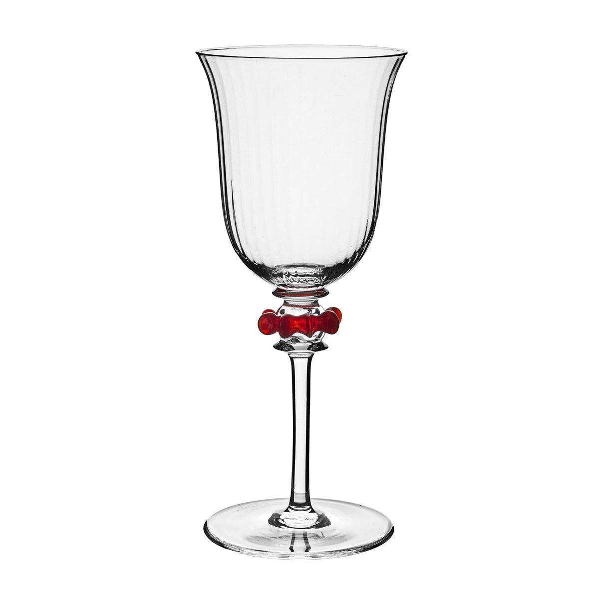 Nell Ruffle Wine Glass in Ruby