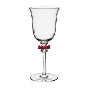 Nell Ruffle Wine Glass in Ruby