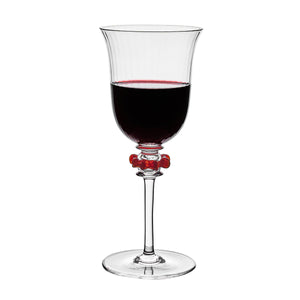 Nell Ruffle Wine Glass in Ruby